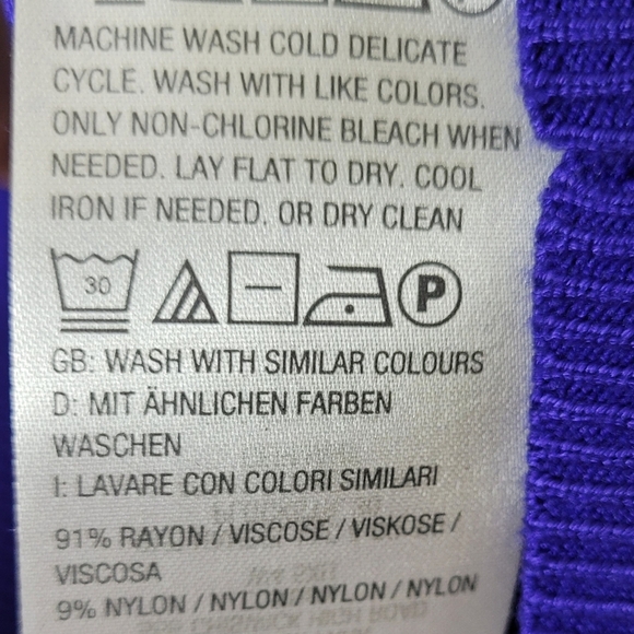 Jason Wu Cropped Cardigan L Royal Blue Textured Knit Button Front NWOT Preppy - Picture 7 of 8